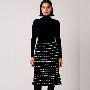 Milano Black and White Patterned Midi Skirt, geometrical design